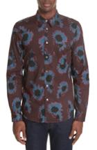 Men's Ps Paul Smith Flower Print Woven Shirt - None
