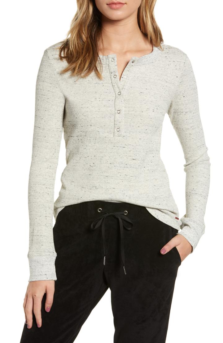 Women's N:philanthropy Dodge Ribbed Henley - White