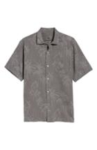 Men's Tommy Bahama Digital Palms Silk Sport Shirt, Size - Black