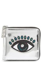 Women's Kenzo Icons Eye Squared Metallic Leather Wallet - Metallic