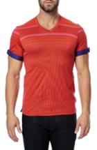 Men's Maceoo V-neck Stretch T-shirt (s) - Orange