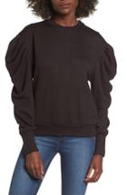 Women's Afrm James Balloon Sleeve Sweatshirt - Black