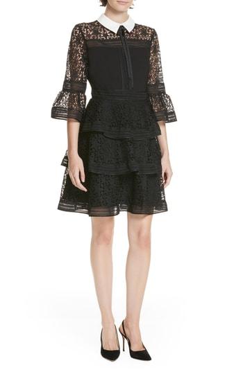 Women's Ted Baker London Star Lace Ruffle Dress - Black