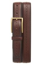 Men's Cole Haan Perforated Leather Belt - Dark Brown