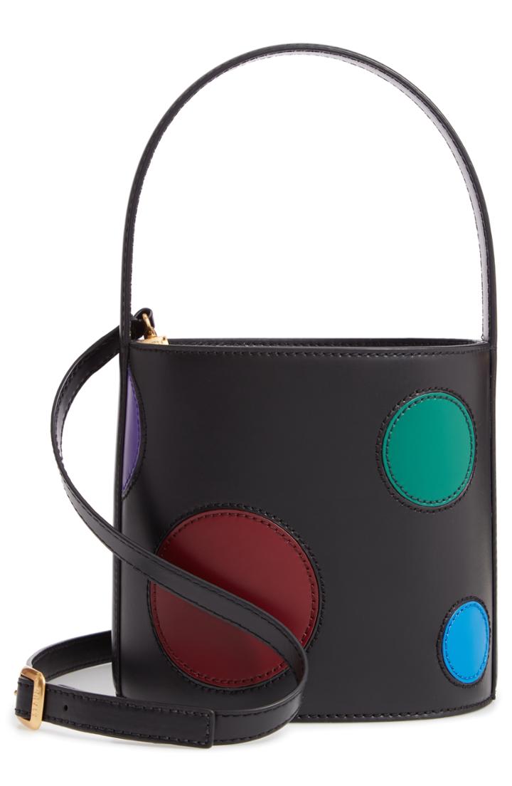 Staud Bissett Dot Leather Bucket Bag - Black