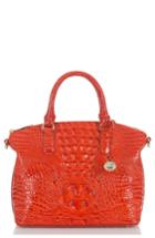 Brahmin 'medium Duxbury' Croc Embossed Leather Satchel - Red