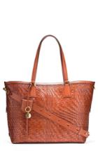 Cole Haan Genevieve Key Item Woven Leather Tote - Brown