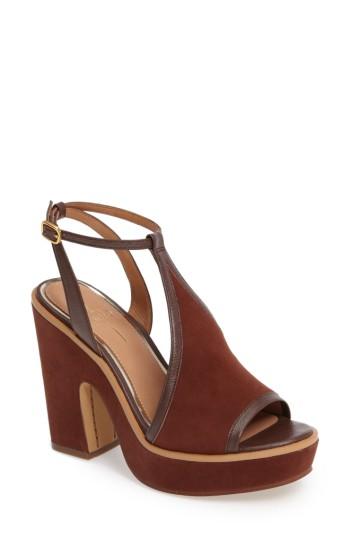 Women's Linea Paolo India T-strap Platform Sandal M - Brown
