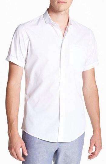 Topman 'duke' Short Sleeve Shirt White