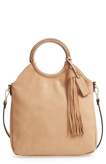 Sole Society Faux Leather Bracelet Bag - Beige