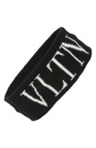Valentino Vltn Wool & Cashmere Head Wrap, Size - Black