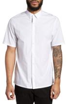 Men's Theory Murrary Trim Fit Dot Short Sleeve Sport Shirt - White