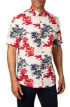 Men's 7 Diamonds Habanero Trim Fit Print Sport Shirt - Red
