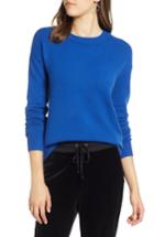Women's Halogen Crewneck Wool Blend Sweater - Blue