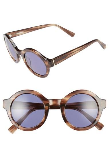 Women's Derek Lam 'luna' 47mm Round Sunglasses - Brown Feather