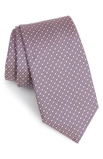 Men's Boss Neat Geometric Silk Tie, Size - Pink