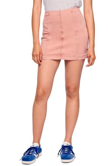Women's Free People Modern Femme Denim Skirt - Beige
