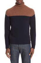 Men's Eleventy Colorblock Cashmere Turtleneck Sweater, Size - Beige