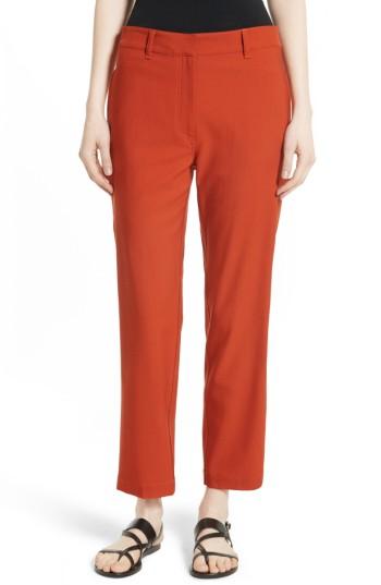 Women's Theory Thorelle B New Stretch Wool Pants - Orange