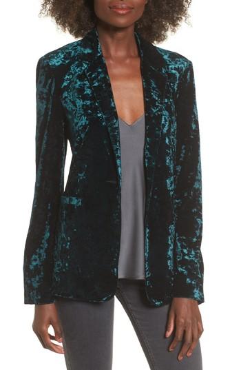 Women's Lost + Wander Bonbon Velvet Blazer - Green