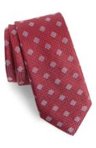 Men's Nordstrom Men's Shop Textured Floral Silk Tie, Size - Red