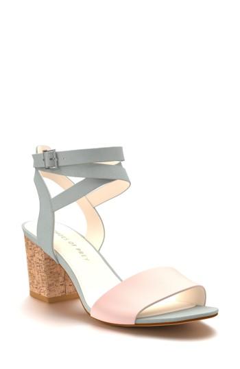 Women's Shoes Of Prey Cork Mid Heel Sandal B - Grey