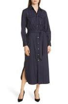 Women's Polo Ralph Lauren Pinstripe Midi Shirtdress - Blue