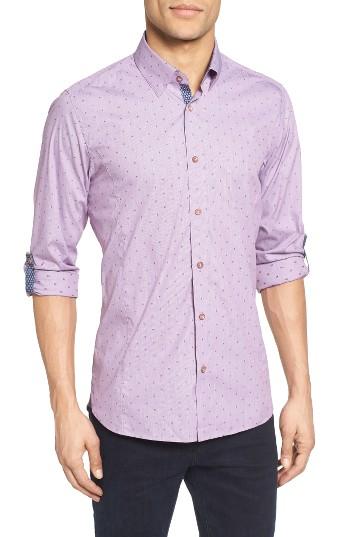 Men's Ted Baker London Eethan Roll Sleeve Sport Shirt (s) - Purple