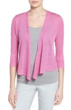 Petite Women's Nic+zoe '4-way' Convertible Three Quarter Sleeve Cardigan, Size P - Pink