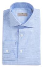 Men's Canali Regular Fit Houndstooth Dress Shirt - Blue