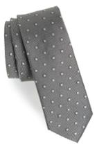 Men's Calibrate Felsic Geometric Silk Tie, Size - Grey