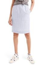 Women's J.crew Pull-on Stripe Linen Skirt - Blue