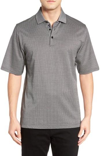 Men's Bugatchi Regular Fit Mercerized Cotton Polo - Black