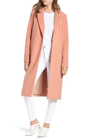 Women's Wayf Perry Faux Fur Trim Coat, Size - Coral