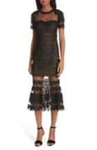 Women's Jonathan Simkhai Guipure Lace Flare Hem Midi Sheath Dress - Black