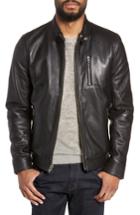 Men's Lamarque Leather Racer Jacket - Black