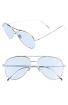 Men's Cutler And Gross 58mm Polarized Aviator Sunglasses - Palladium/ Blue