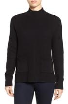 Women's Halogen Pocket Sweater, Size - Black
