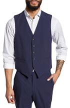 Men's Strong Suit Alfa Trim Fit Seersucker Vest R - Blue