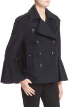 Women's Burberry Juliette Townhill Double Breasted Peacoat - Blue