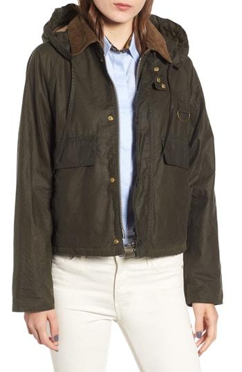 Women's Barbour Margaret Howell Spey Water Resistant Waxed Cotton Jacket Us / 8 Uk - Green