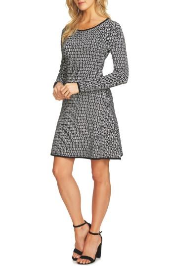 Women's Cece Fit & Flare Sweater Dress - Black