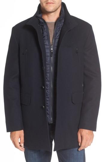 Men's Cole Haan Wool Blend 3-in-1 Topcoat - Blue