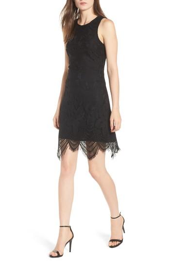 Women's Love, Fire Scallop Lace Body-con Dress - Black