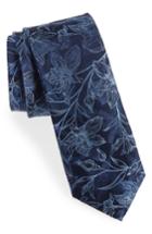 Men's Calibrate Warren Floral Silk Tie, Size - Blue