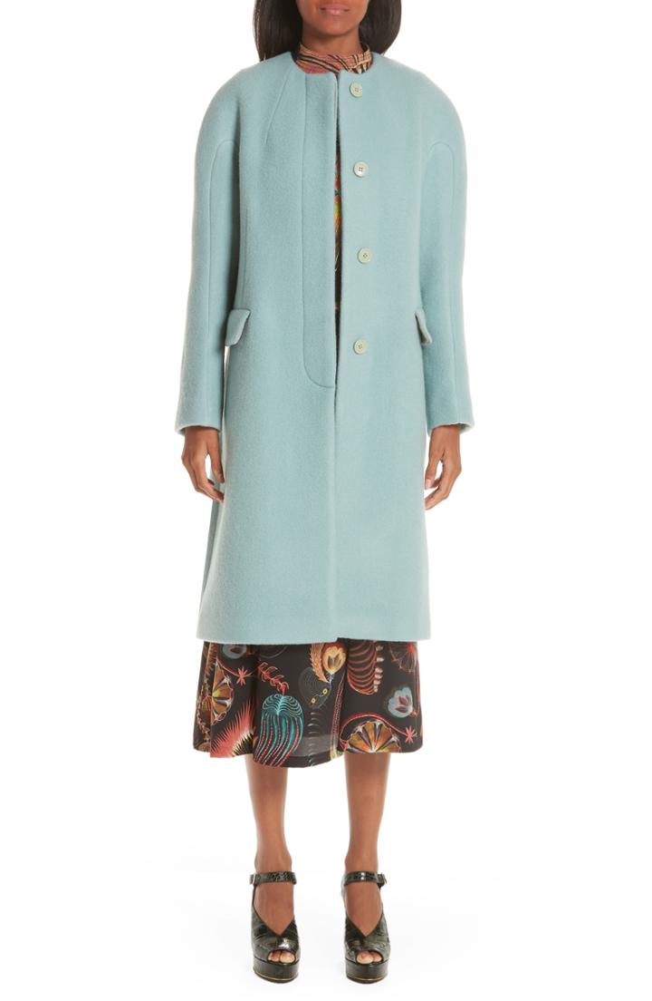 Women's Dries Van Noten Wool & Mohair Coat Us / 38 Fr - Blue