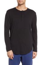 Men's Goodlife Scallop Hem Henley Shirt - Black