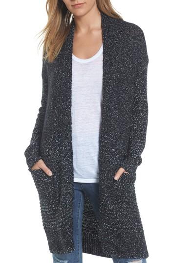 Women's Caslon Mixed Stitch Long Cardigan - Black