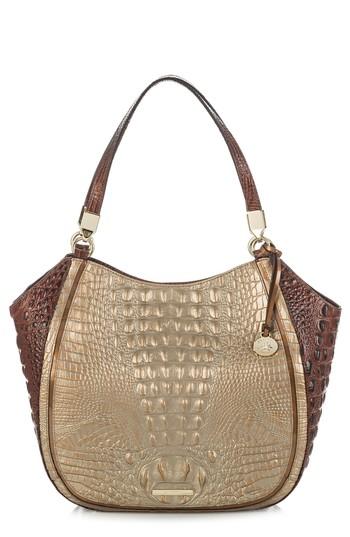 Brahmin Marianna Croc-embossed Leather Tote - Metallic