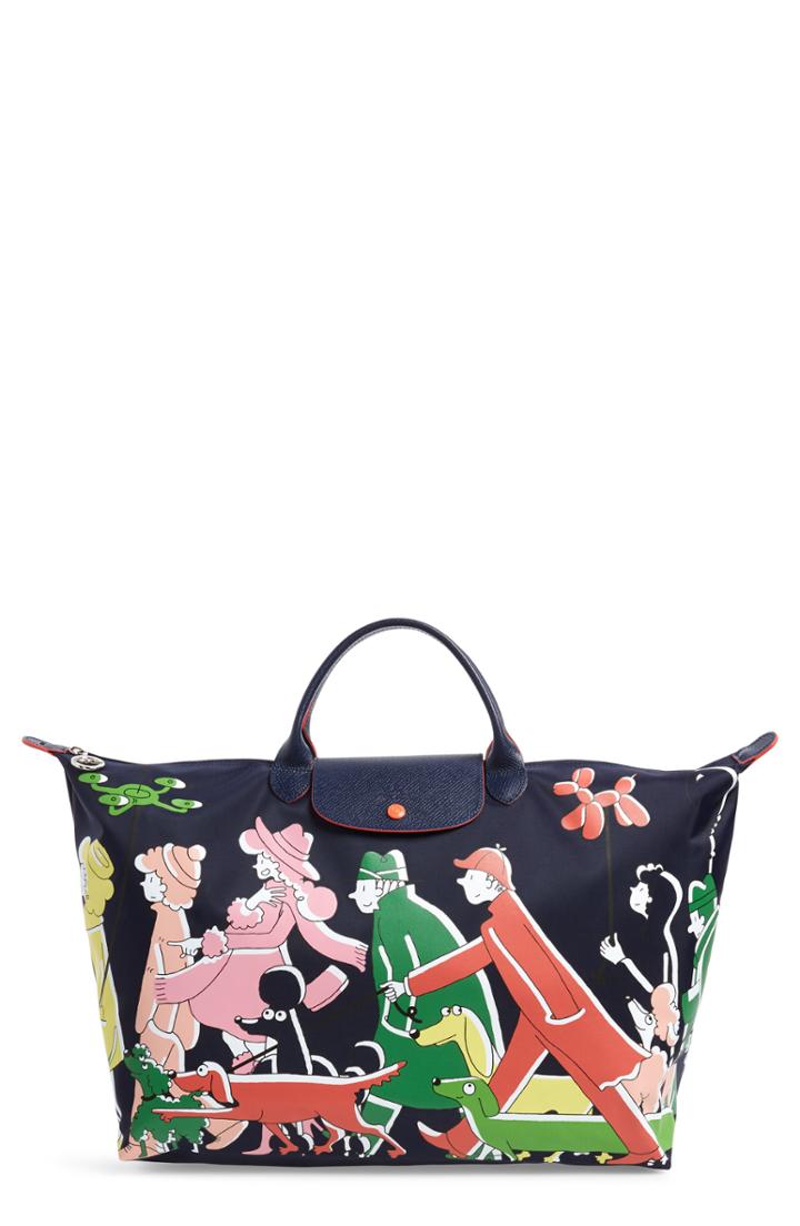 Longchamp Le Pliage Illustration Travel Bag - Blue